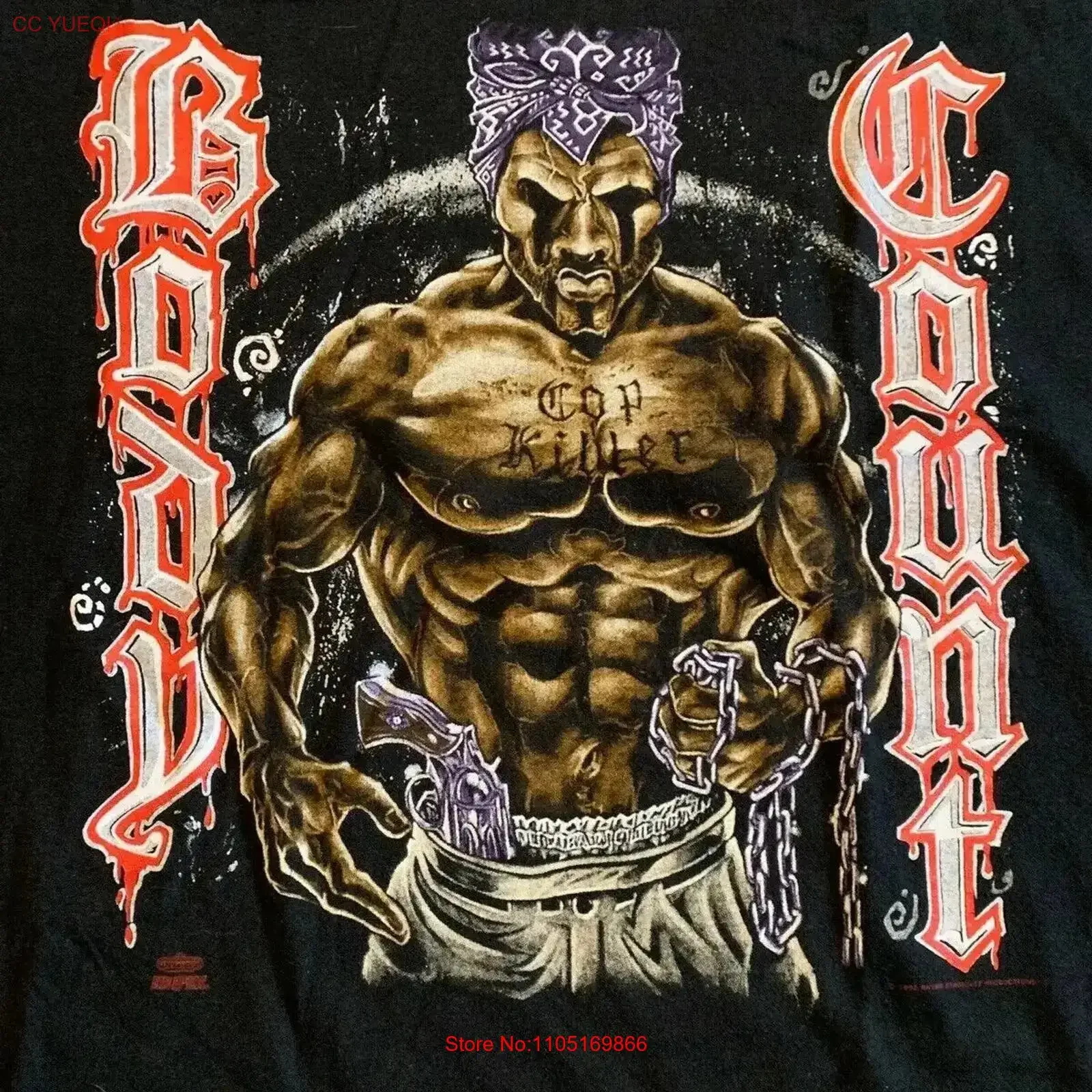Vintage Album 1992 Ice T Body Count Black shirt All Size 2A169 vintage Washed Stylish Casual Breathable graphic