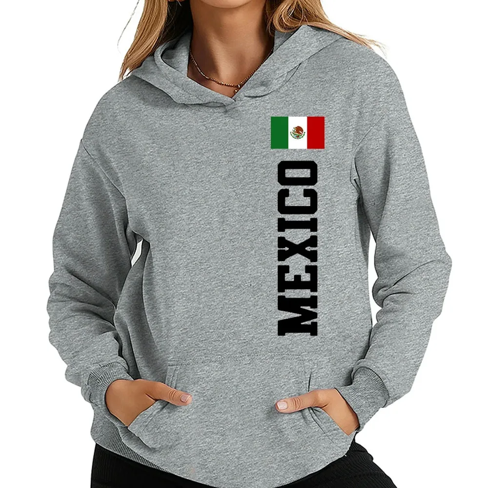 Viva Mexico for Men and Women Hoodie Proud Mexican Flag Graphic Long-sleeved Sweatshirt Unisex  Autumn and Winter Hoodies