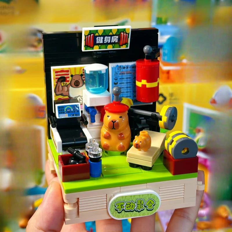 Capibala's Daily Life Building Blocks Desktop Decoration Assembly Models Toys Kawaii Birthday Gifts Puzzle Building Blocks