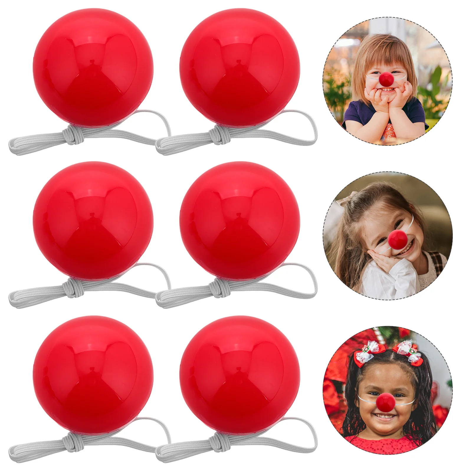 

6Pcs Red Light Up Clown Nose Costume Prop Halloween Carnival Party Accessory Funny for Adults Fake Nose Clown Accessories