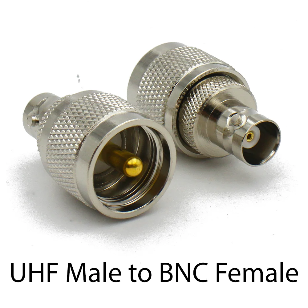 UHF Male To BNC Female Adapter RF Coax Connector Copper Nickel Plated  RF Coaxial Wire Connector  for Antenna WiFi Radio
