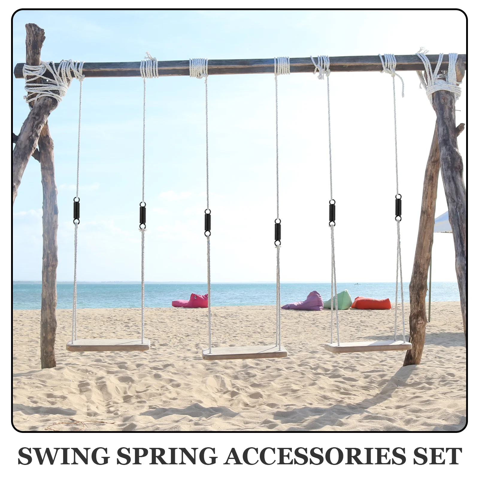 

Metal Hammock Chair Spring Set Swing Hanging Kit Heavy Duty Porch Springs Durable Long Coil Accessories Swing Spring
