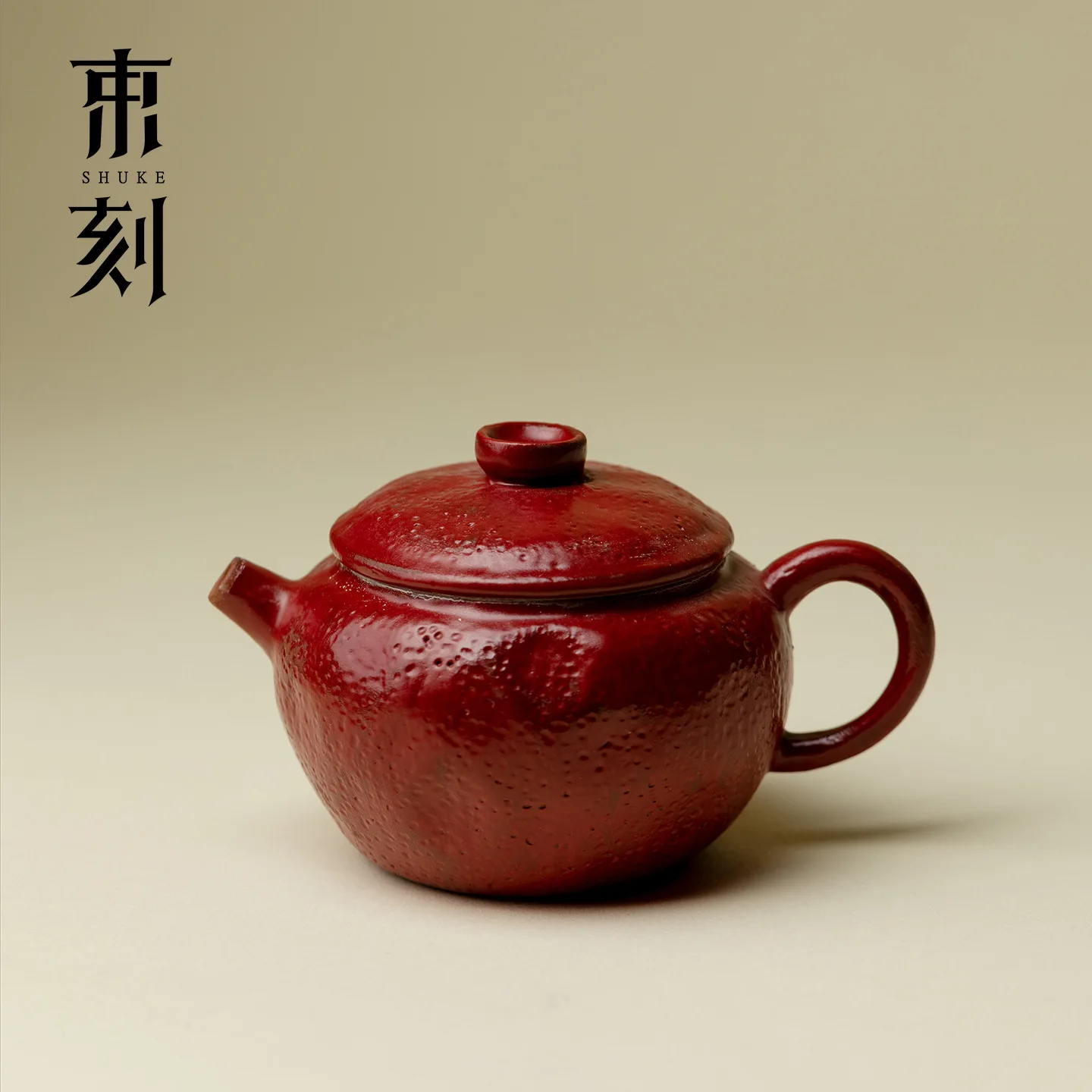 Fanyu Lacquer Red Coarse Pottery Vintage Teapot Jingdezhen Handmade Single Pot Kung Fu Set With Filter Ball For Tea Brewing