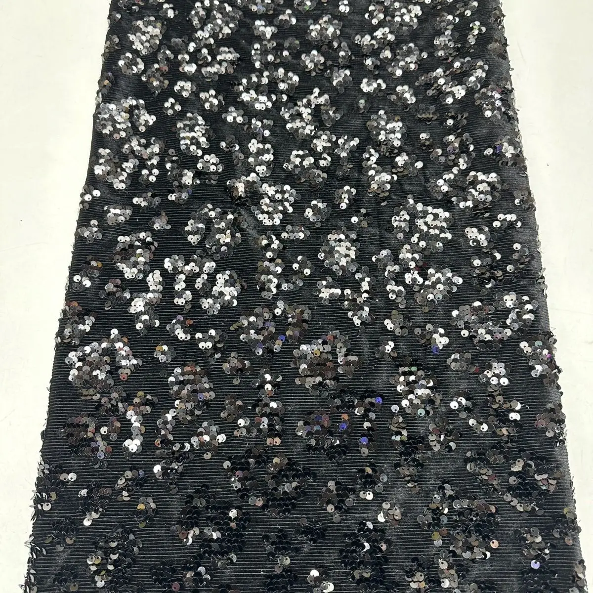 Velvet Base 5mm Sequins Embroidery Fabric for Evening Gown Wedding Dress Stage Costume DIY Handmade Sewing Cloth Material