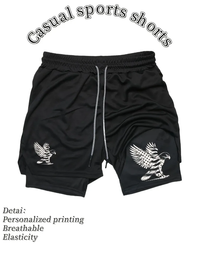 

Новые мужские летние быстросохнущие шорты для фитнеса, микроэластичные дышащие тренировочные брюки для бега с модными спортивными штанами с принтом для тренировок