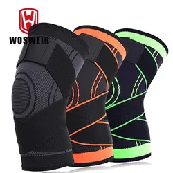 WOSWEIR-Genouillères élastiques pressurisées pour hommes, genouillères de sport, genouillères de soutien, équipement de fitness, basket-ball, volley-ball, orthèse de protection, 1 pièce