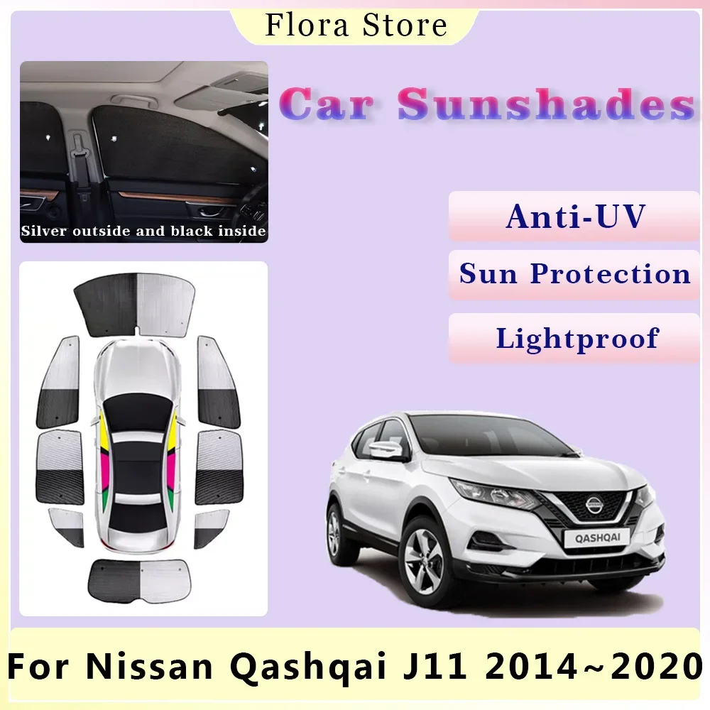 Parasol de cobertura completa para ventana trasera de coche, accesorio para Nissan Qashqai J11 2014 ~ 2020, Rogue Sport SV