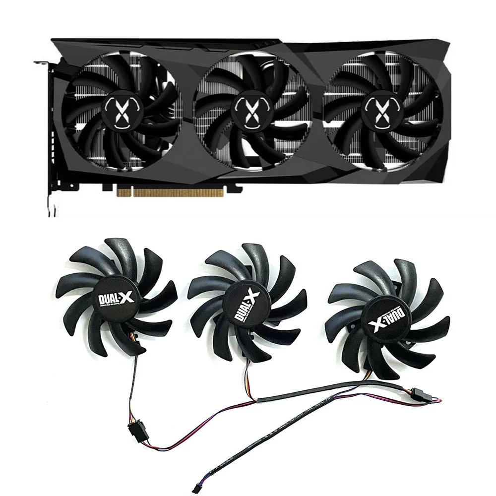 

3pcs New 85MM FDC10H12S9-C DC 12V 0.35A Radeon RX6700 XT GPU Cooler for XFX Speedster SWFT 309 Radeon RX6700 XT 12GO Cooling Fan