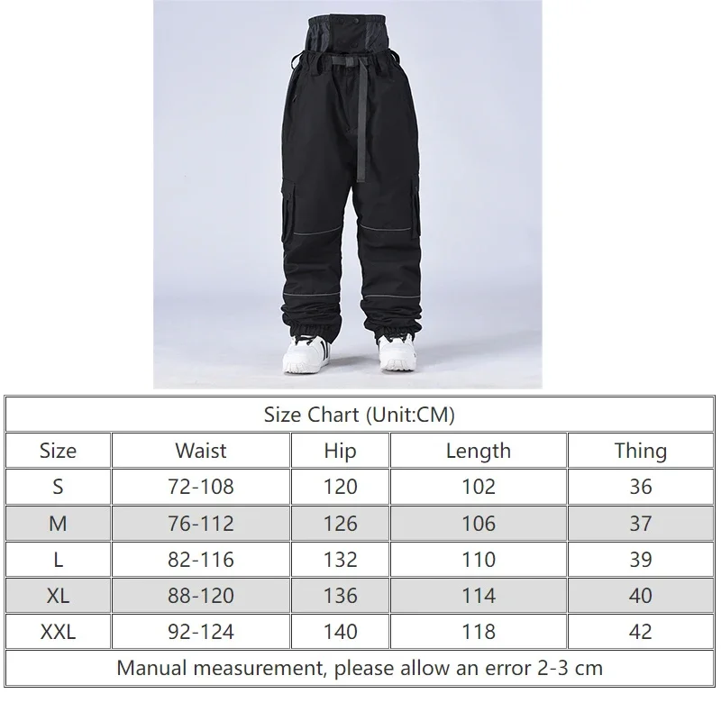 Winter Winproof Men Snowboard Pants Outdoor Soport Woman Ski Trousers Mountain Loose Male Snow Clothes Waterproof Snowpants