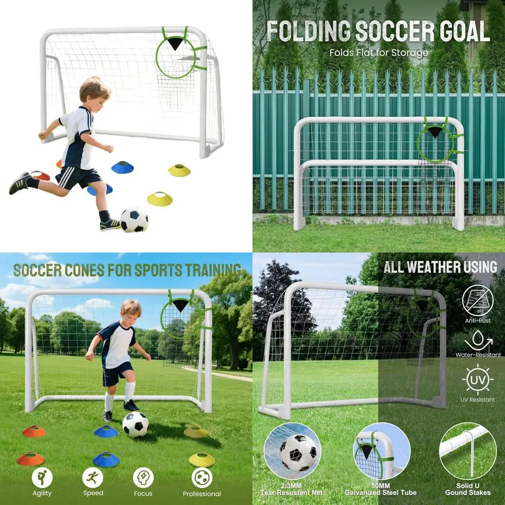 

Портативные всепогодные стальные футбольные ворота для игры в полную форму или тренировок на заднем дворе