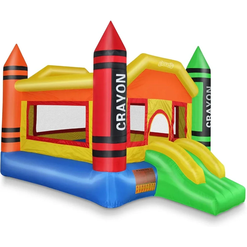 Bounce House - Mini Crayon Gonflable pour Enfants, Jumper avec Souffleur, Parc Aquatique, Bounce House