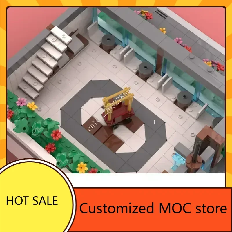 3147PCS Sunshine Hotel Compleanno MOC Puzzle Vacanze creative DIYA Assemblaggio StreetView Architettura Giocattolo di compleanno Regalo di Natale per bambini