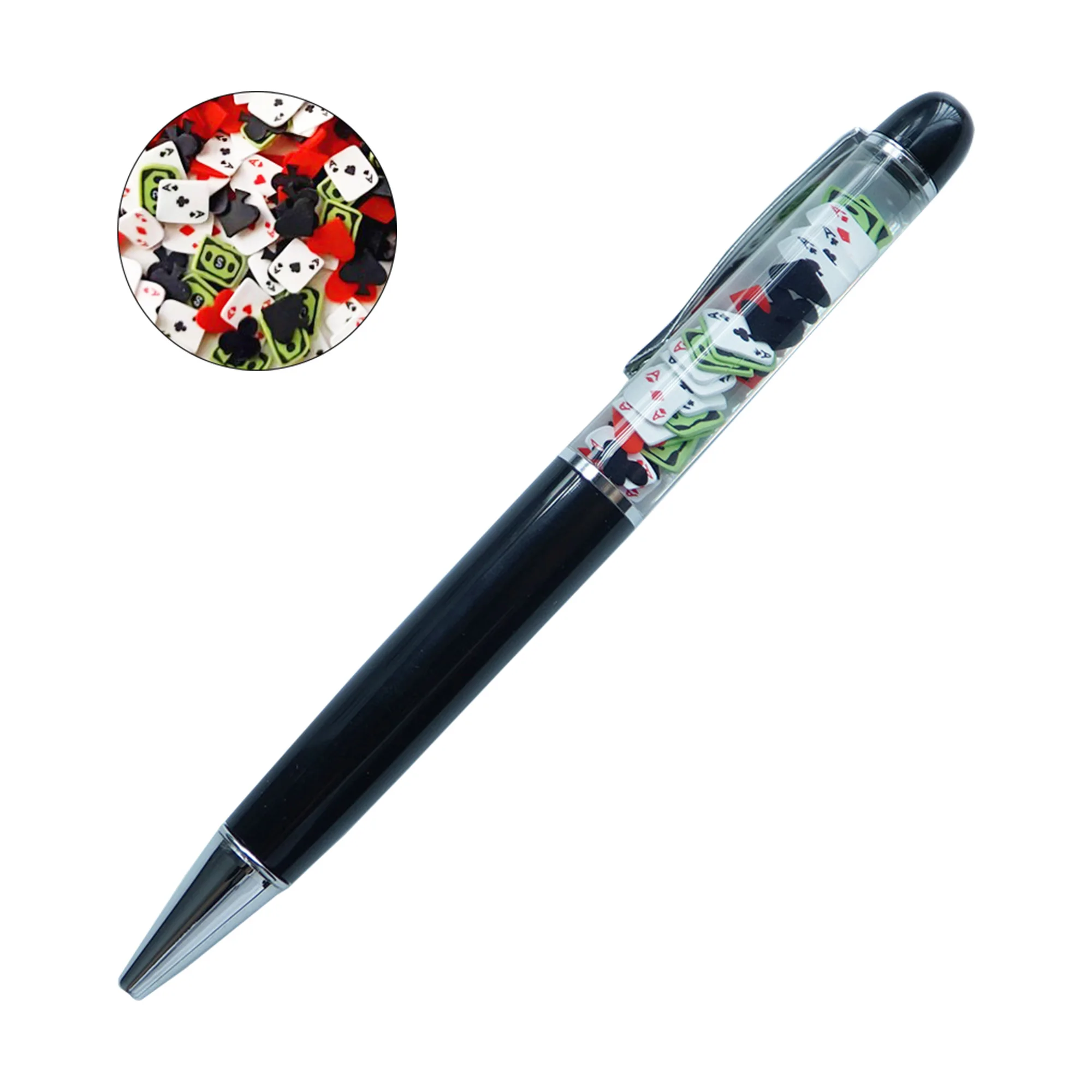 

Money Poker Casino Night Dollar Fun Pens Cute Floater Floating Liquid Writing Journaling Office Pen Novelty Gag Gifts