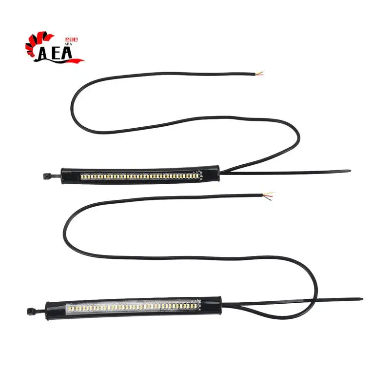 

AEA0-Flexible Switchback Dual-Color White & Amber Motorcycle LED Fork Turn Signal DRL Daytime Running Light Waterproof