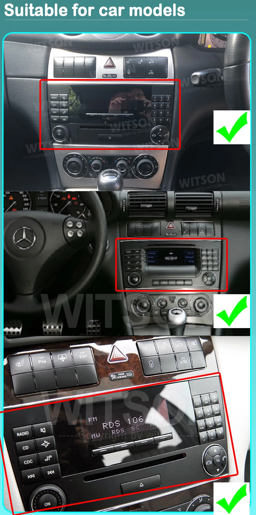 

WITSON Carplay For Mercedes Benz CLK 2006 2007 2008 2009 Android Radio Car GPS Stereo Auto Headunit IGO Map