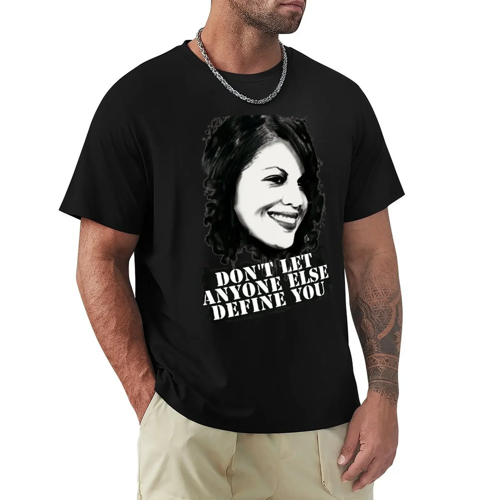 

Sara Ramirez - Don't let anyone else define you T-Shirt blue archive korean fashion mens big and tall t shirts