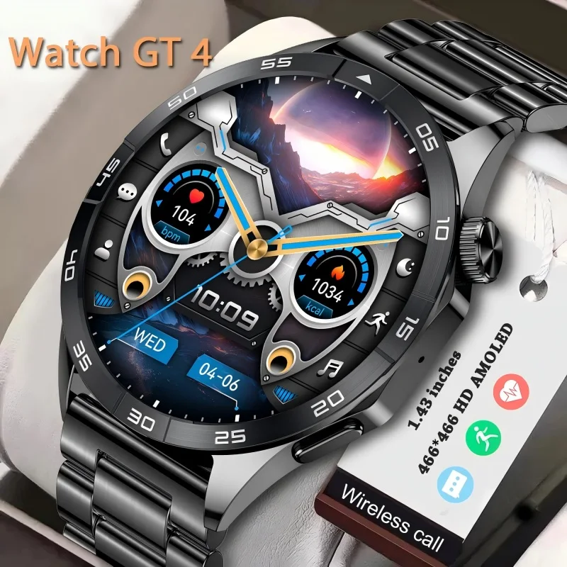 

Smart Business Watch 1.43 Inch AMOLED Screen BT Call NFC Access Control Heart Rate Blood Oxygen Healty Monitor Sports Smartwatch