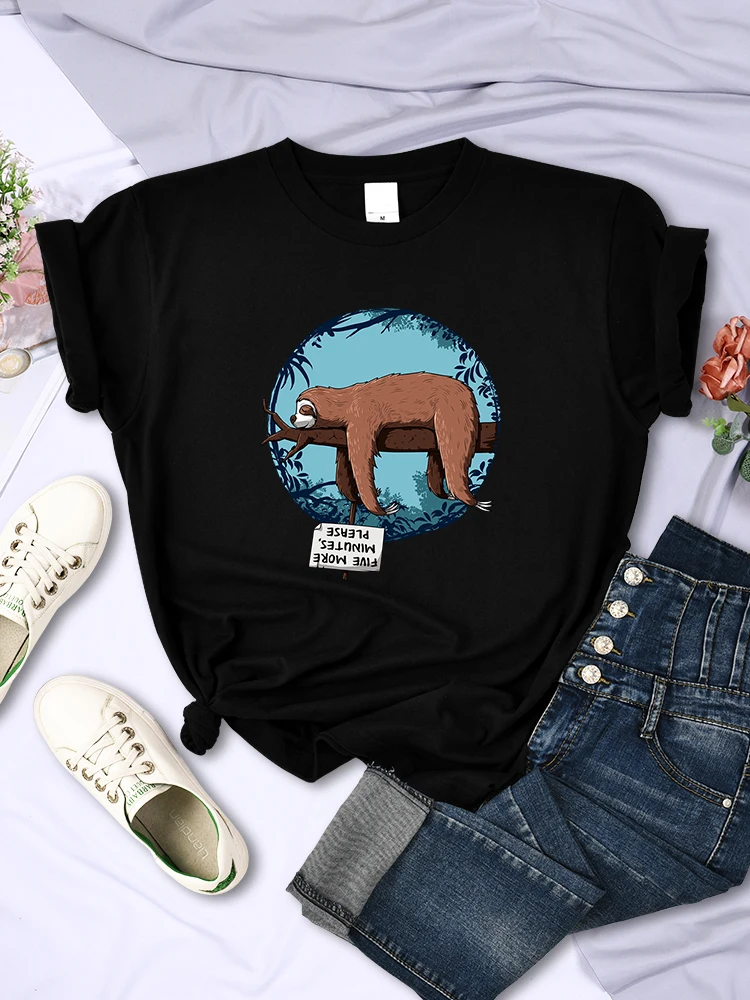 Camiseta con estampado de personalidad de perezoso durmiente para mujer, ropa informal transpirable de verano, camisetas de manga corta de calle de Hip Hop para mujer