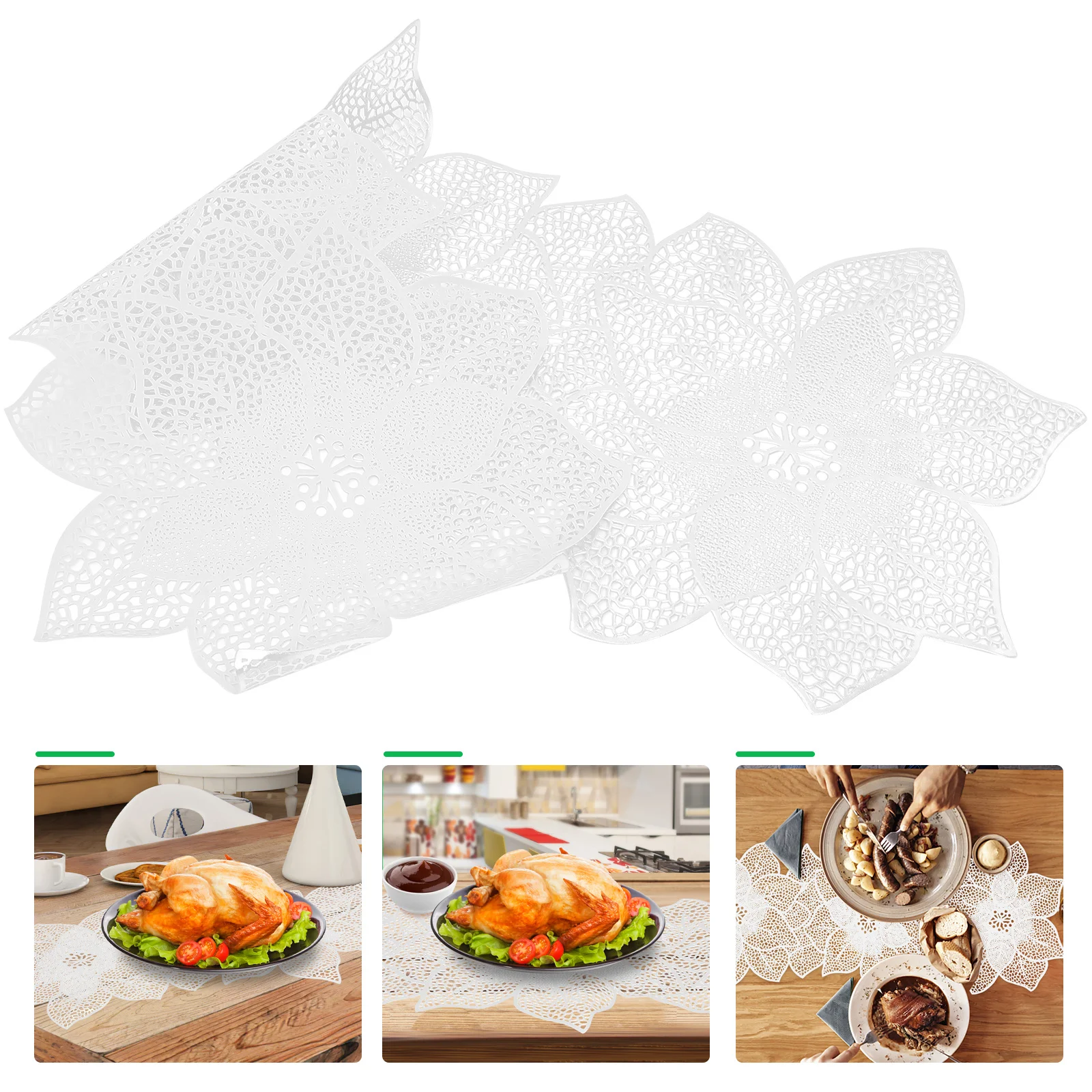

Hollow Placemat Nordic Style Heat Resistant Rustic Flower Pattern Dining Table Mat Decorative Home Placemats Hollow Placemat