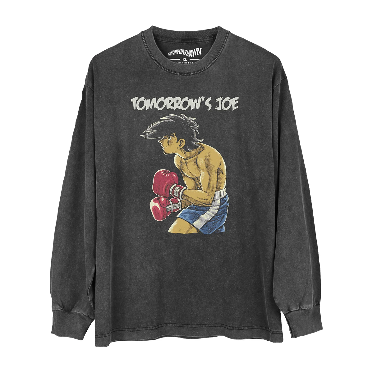 Men's Washed Cotton Anime T-Shirt O-Neck, Short Sleeve