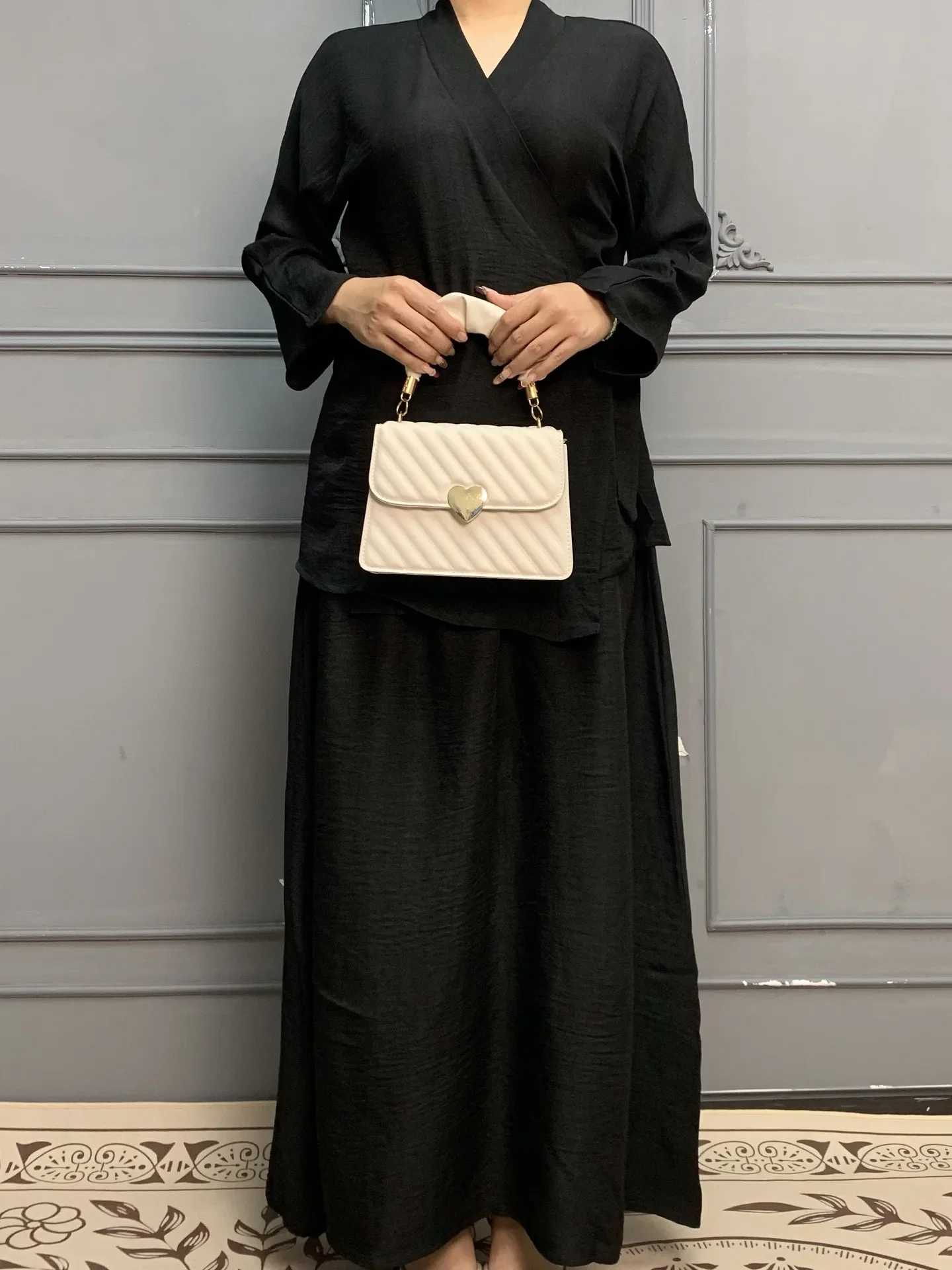 

Мусульманский комплект из 2 предметов, женские бандажные топы, юбка, исламская одежда, Дубай, Абая, кафтан, кимоно, турецкая одежда, костюм Femme Musulmane, ансамбли