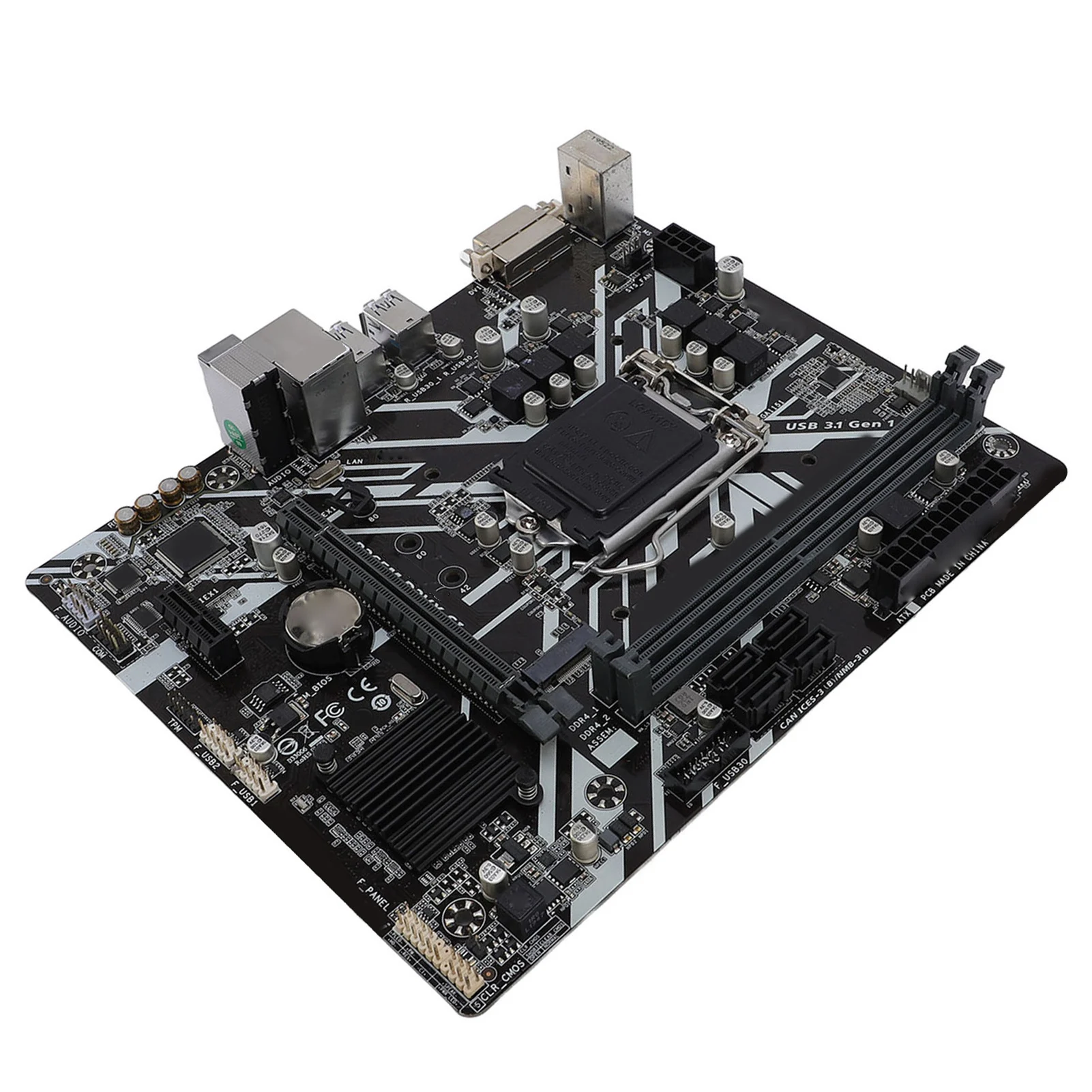 

Desktop Computer Mainboard Support 4xSerial ATA III DDR4x2 DIMM 1xM.2 Slot Motherboard PCI E 3.0 M ATX DVI Output for Celeron