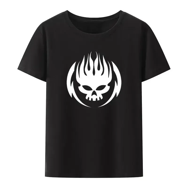 

Flame Skull Head Punk Print TShirt Women and Men The Offspring Band Hip-hop Streetwear Fashion Cool Camisetas Plus Size Tops