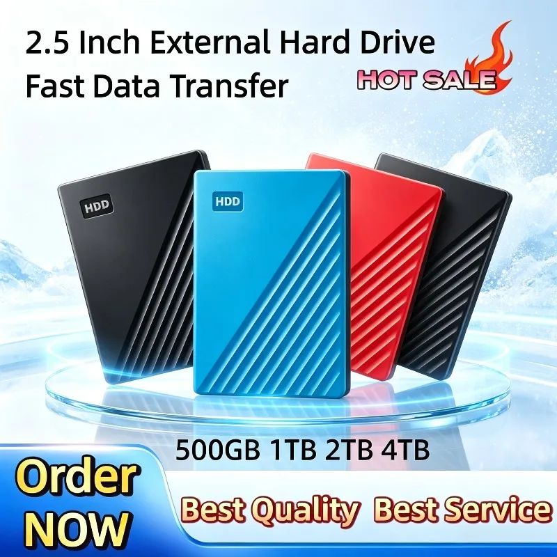 Portable 2.5 Inch External HDD USB 3.0 Fast Data Transfer Multi-Platform Compatible Durable Storage Disk for Data Backup 1TB 2TB
