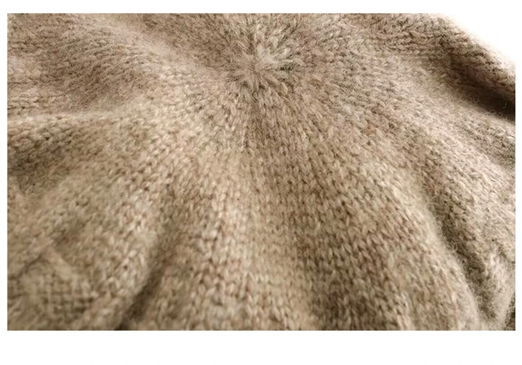 Verkauf Kaschmir Kappen neue Mode Doppels chicht Zopf muster reversible Unisex Mützen Woll mischung Motorhaube warme Mütze gemütlich im Freien lässig – Detail 20
