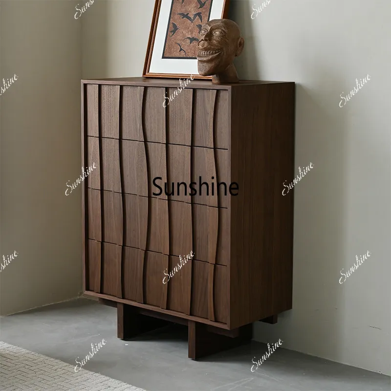 

Medieval style living room solid wood small apartment storage TV sideboard