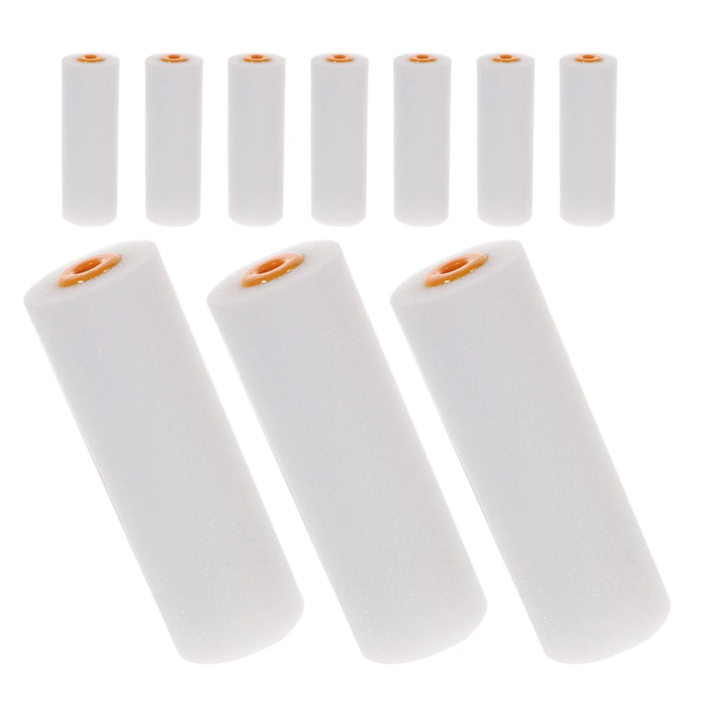 

10 Pcs Small Paint Roller Sponge Brush Head Mini Rollers for Painting Abs Cover