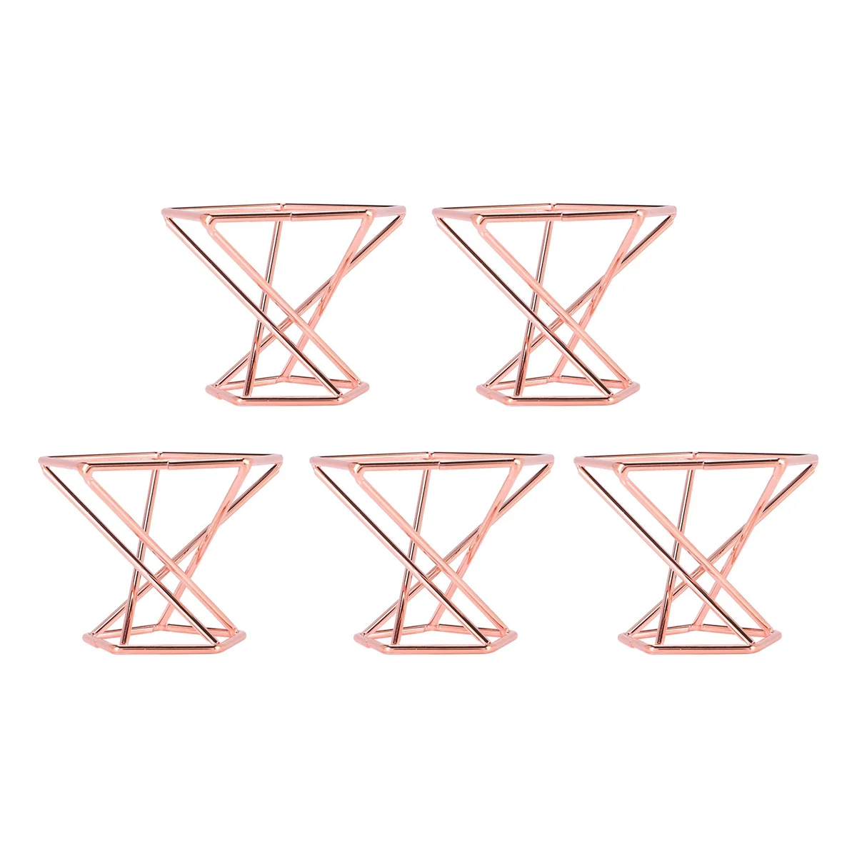 Pack 5 Air Plant Holder Air Plants Holders Tillandsias Display Air Purifying Plant Container Air Fern Stand, Rose Gold