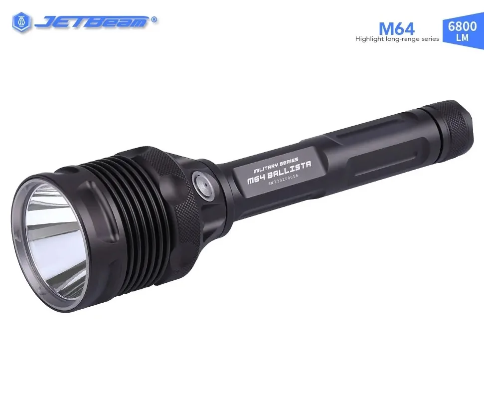 JETBeam M64 Power Flashlight SBT-90 LED 6800LM Beam Distance 1200 Meter Torch by Rechargeable 21700 Battery Search Hunting Light