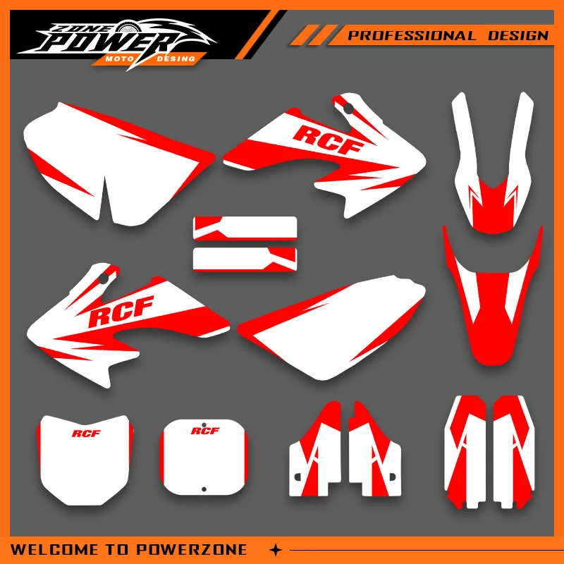 

Графика Powerzone для HONDA CRF 50 2000-2012 CRF50 2013-2021, наклейки-декали для мотоцикла, фоновые наклейки на заказ 01