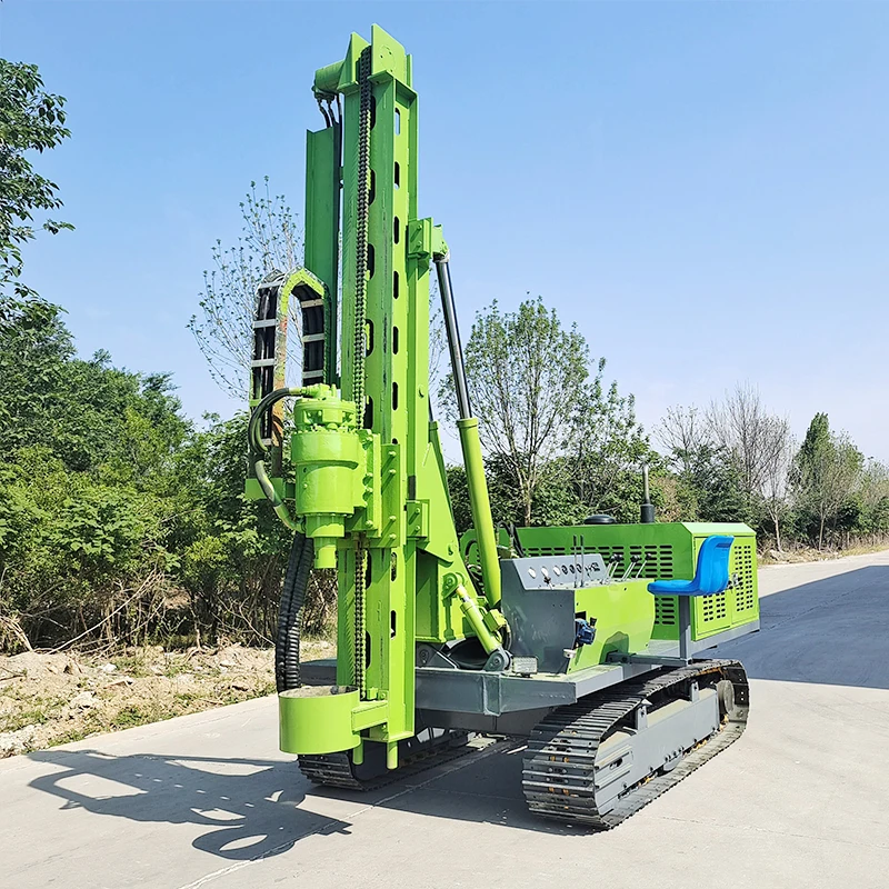Solar Piling Rig Hydraulic Crawler Drilling Pile Driver for PV Station Degree Boom Swing Angle 35 Degree Climb for Rough Terrain