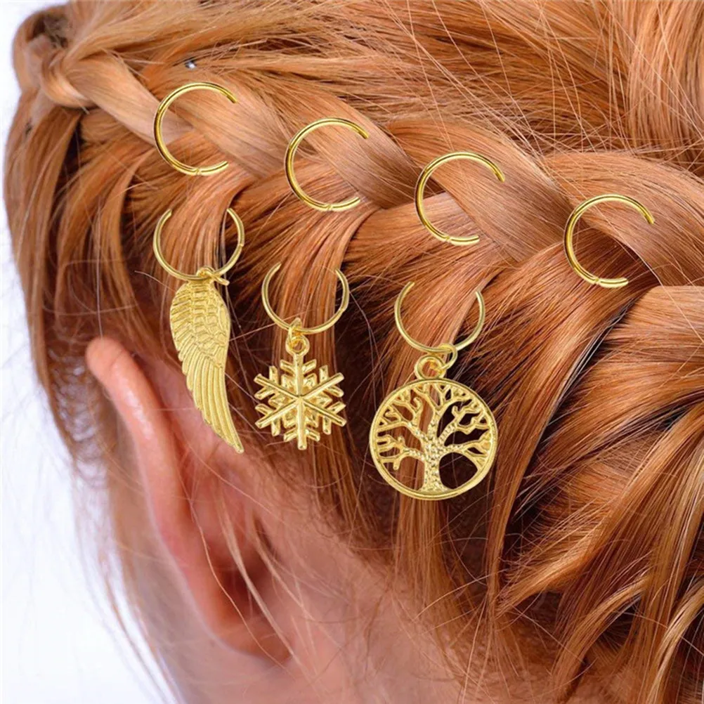 Metal Hair Hoops Braid Rings 10Mm Diameter Elegant Closed Ring for Women Girls Daily Party Graduation Birthday Silver Gold