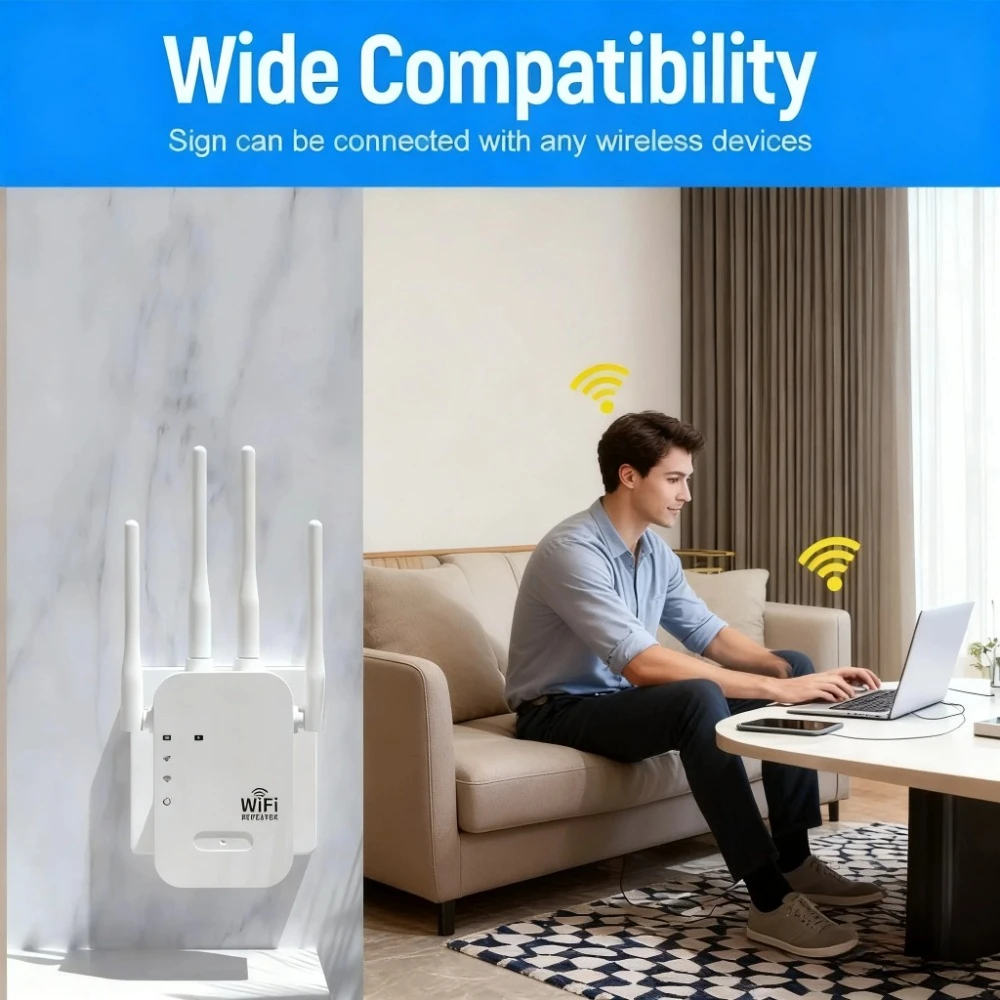 Nieuwe 1200Mbps Wireless Extender WiFi Booster WiFi Repeater 5G 2.4G Dual-band Netwerkversterker Lange afstand Signaal WiFi Router Thuis