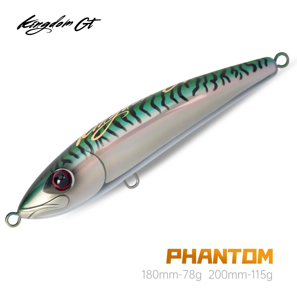 Kingdom GT Phantom Floating Pencil Lures Topwater Sea Fishing Lure 180mm 200mm 78g 115g Artificial Hard Baits Saltwater Fishing