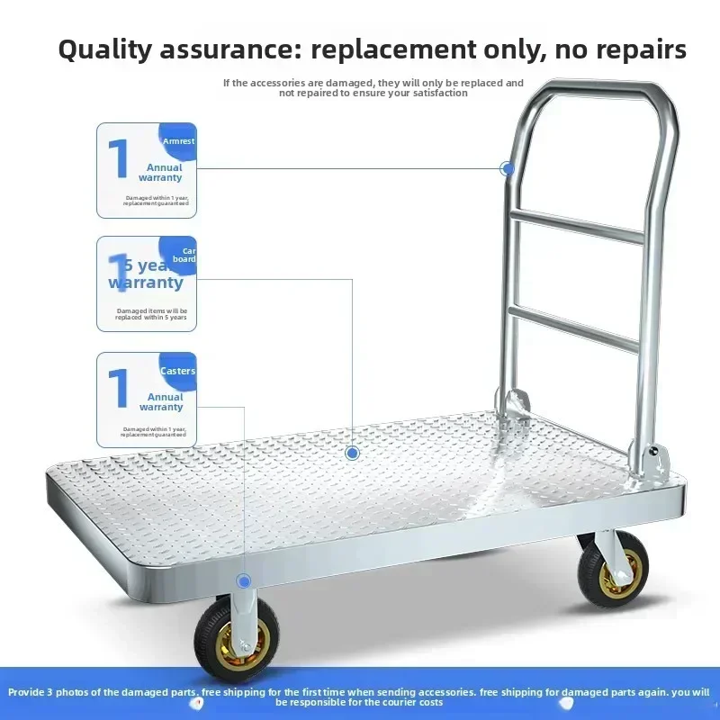 Exquisite Minimalist YIGE Trolley Flatbed Truck Moving Car Trailer Pulling Cargo Foldable Steel Plate Car Trolley