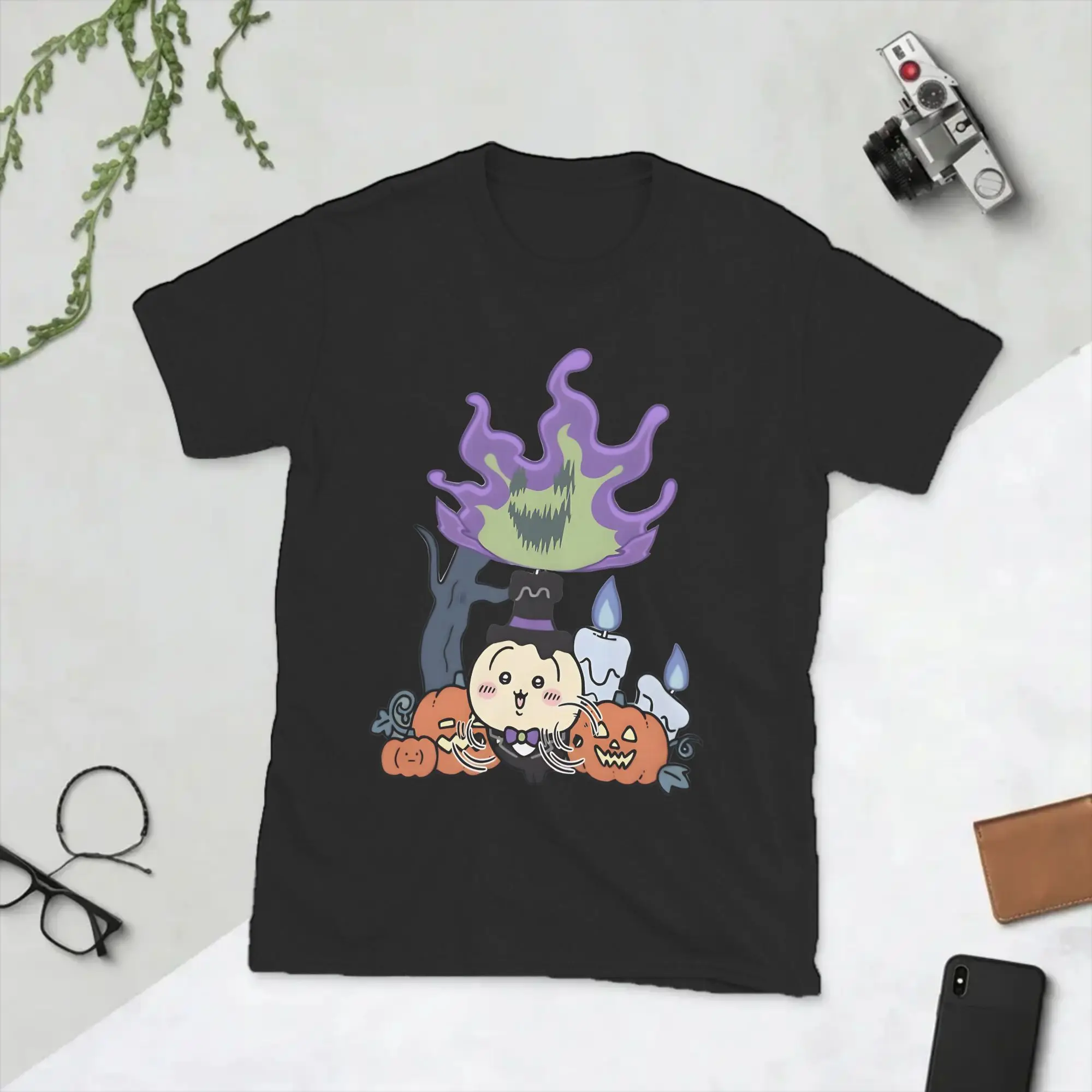 Men's T-Shirts Chiikawas Usagi Halloween Crazy Cotton Tee Shirt Short Sleeve  T Shirts O Neck Clothing Summer