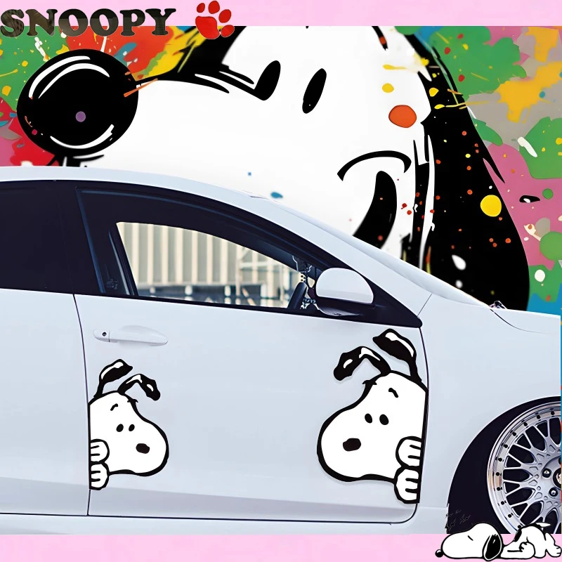 2024 New Snoopy Car High Quality Waterproof Car Sticker Safe Reflection At Night Window Sticker Automobile Exterior Decoration