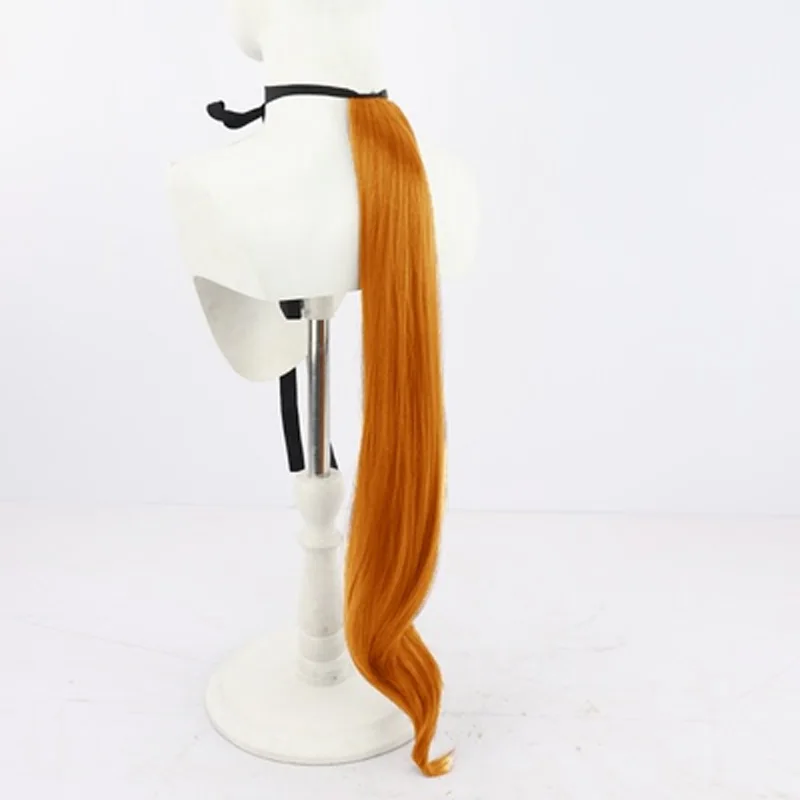 Anime Uma Musume Pretty Derby Silence Suzuka Cosplay Perücke Kopfbedeckung und Schwanz Karneval Halloween Party Rollenspiel Orange Langes Haar