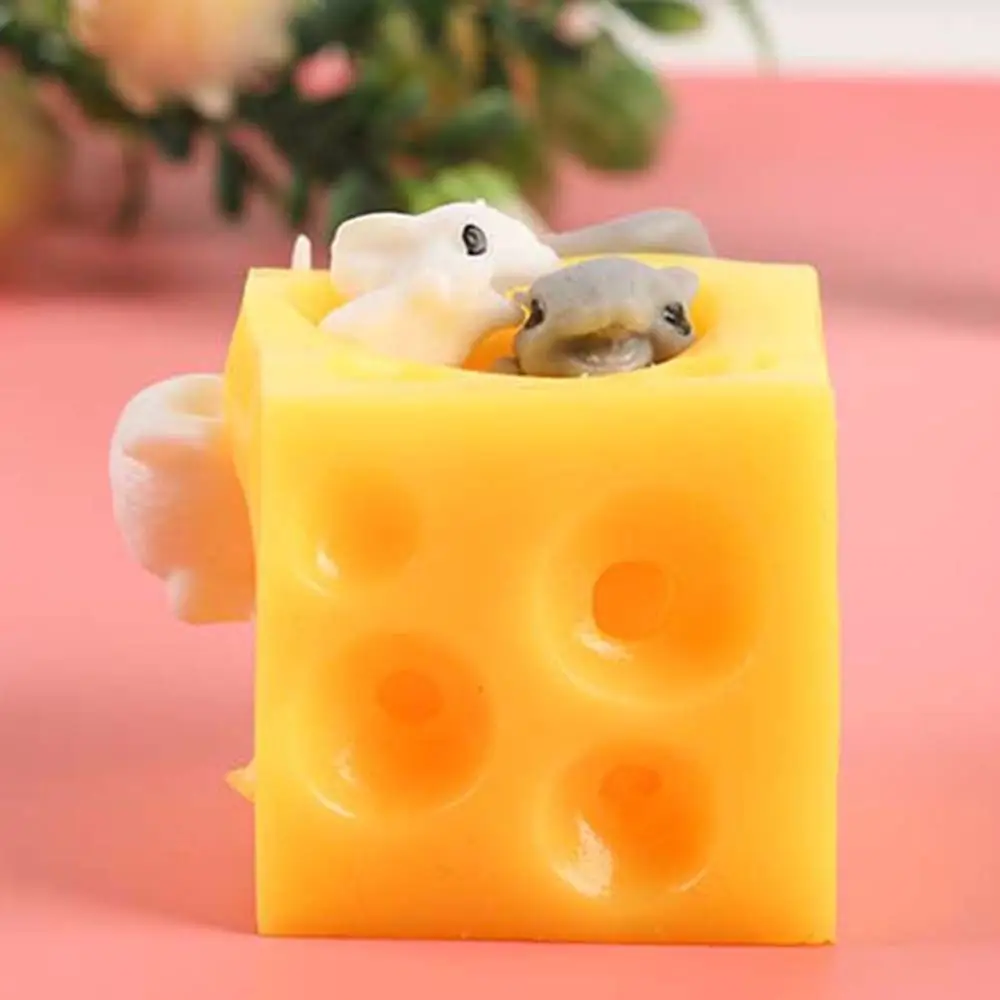 Vent Toy Squeeze Doll Cheese Block Prank Seek Toy Sloth Hide And Seek Stress Relief Mouse Steal Cheese Mouse and Cheese Toy