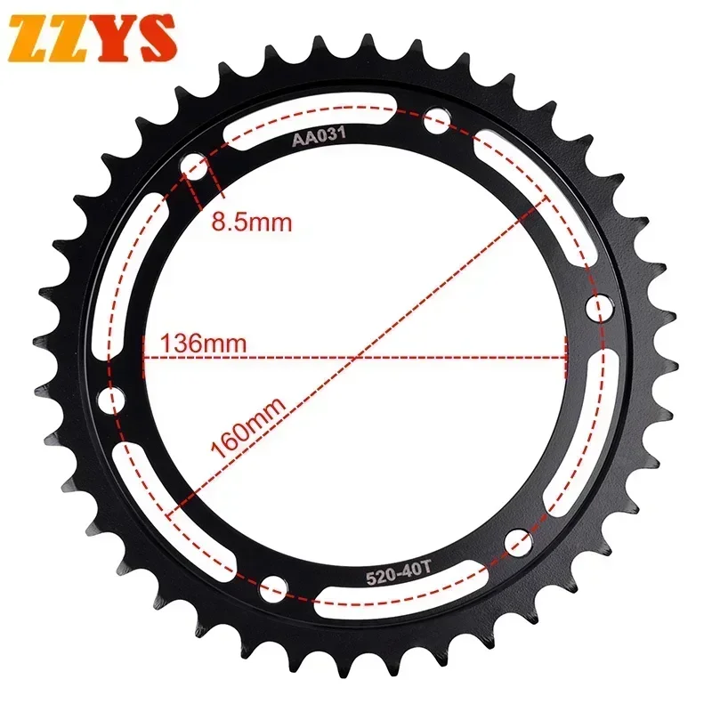 520 40T 47T Tooth Rear Sprocket Gear Star Wheel Cam Pinion For Aprilia Road Pegaso 650 92-99 650 Pegaso i.e. 2001-2004 650 Stark