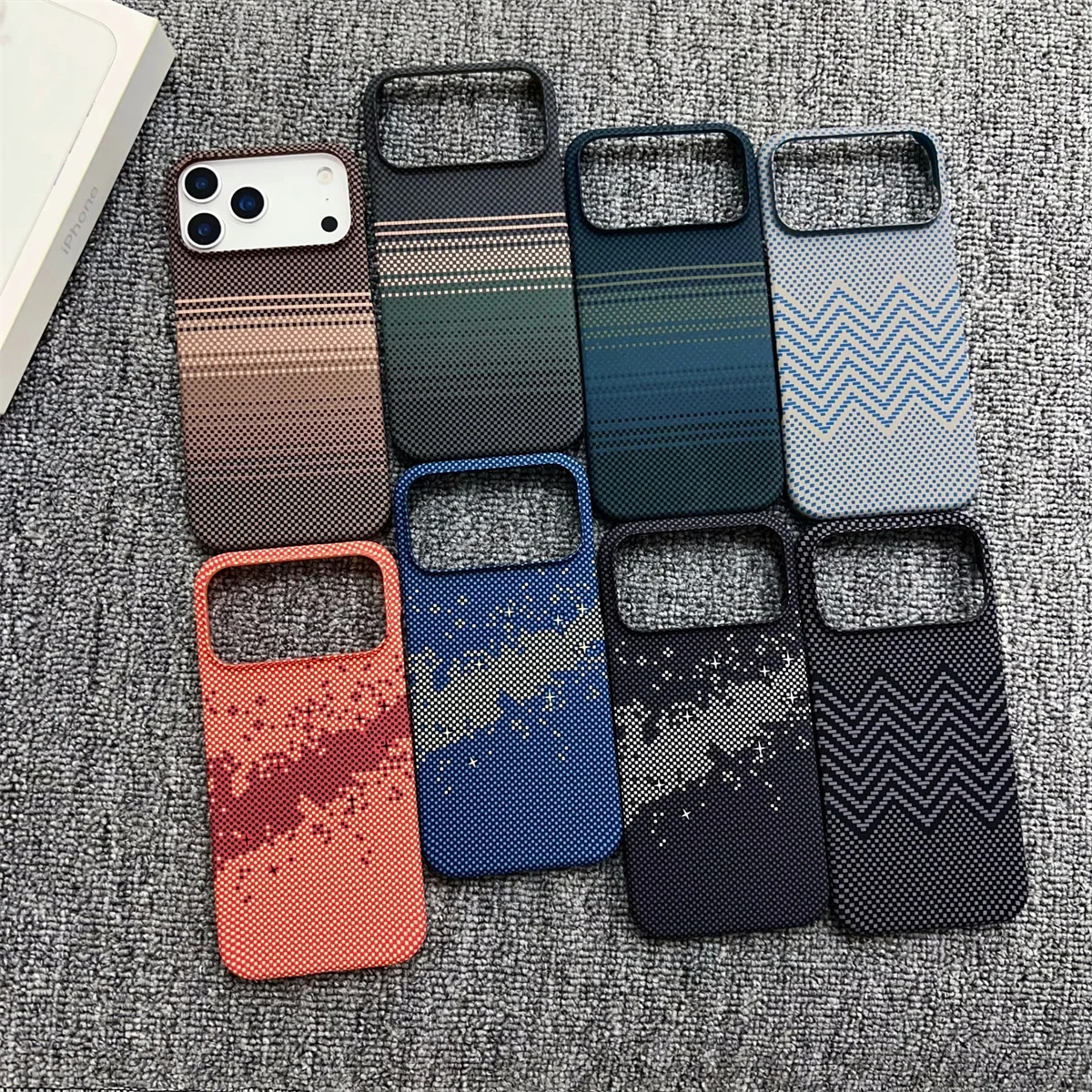 Carbon Fibre Pattern Frameless Phone Case for Apple IPhone 17 Air 16E 16 Plus 15 14 13 12 Pro Max Wireless Charging Slim Cover