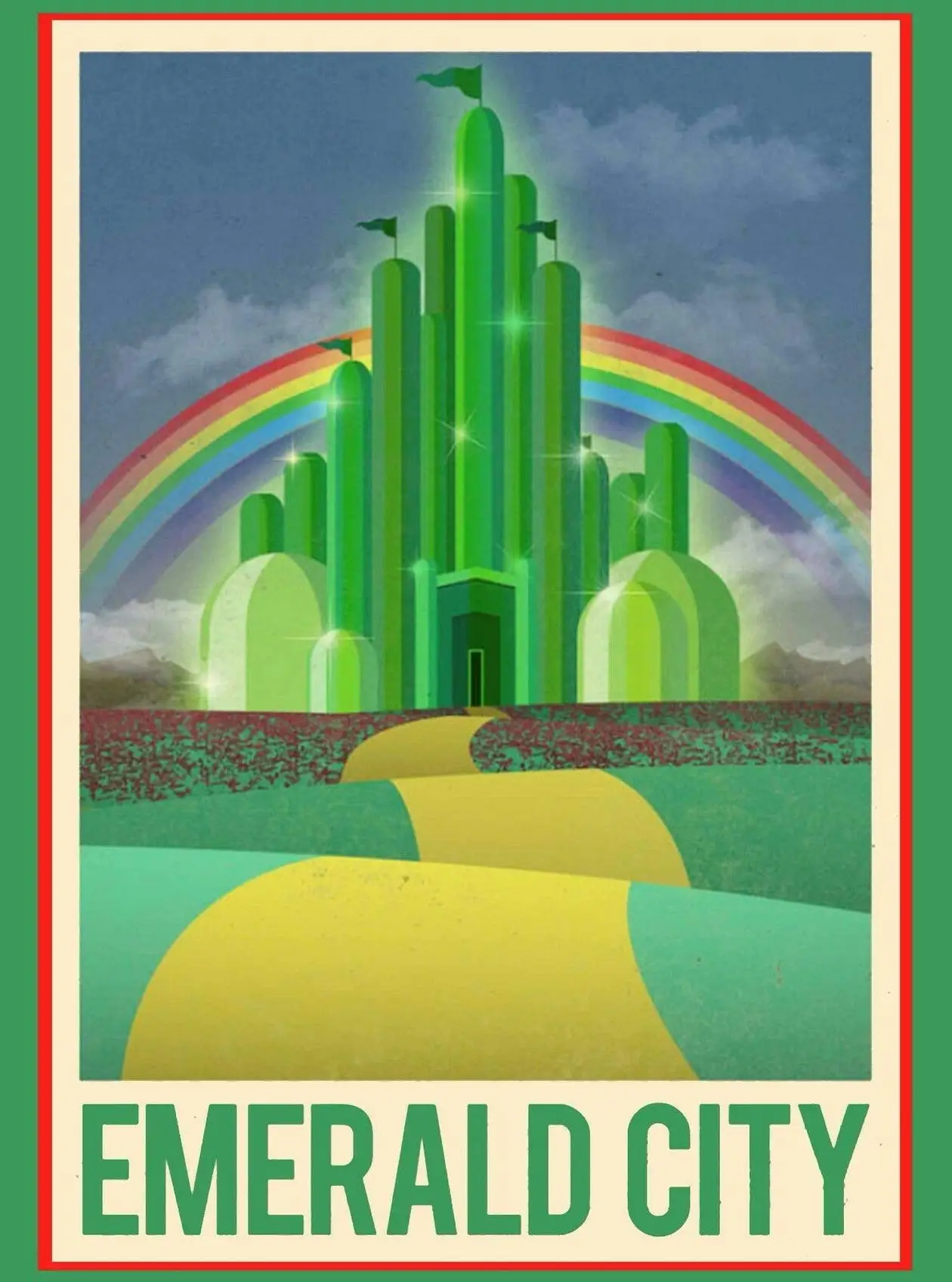 Metal Sign Wall Plaque The Emerald City Travel Advertisement Metal Poster Retro Decor House Home Metal Poster Tin Signs 8X1 sign