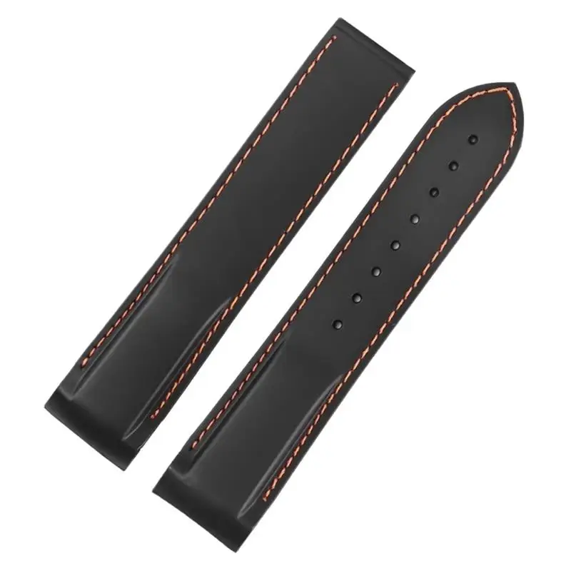 

SCHIK Curved End 20 Mm 22 Mm Rubber Silicone Strap For Omega Watch At150 Seamaster 007 For Seiko Mido Brand Strap