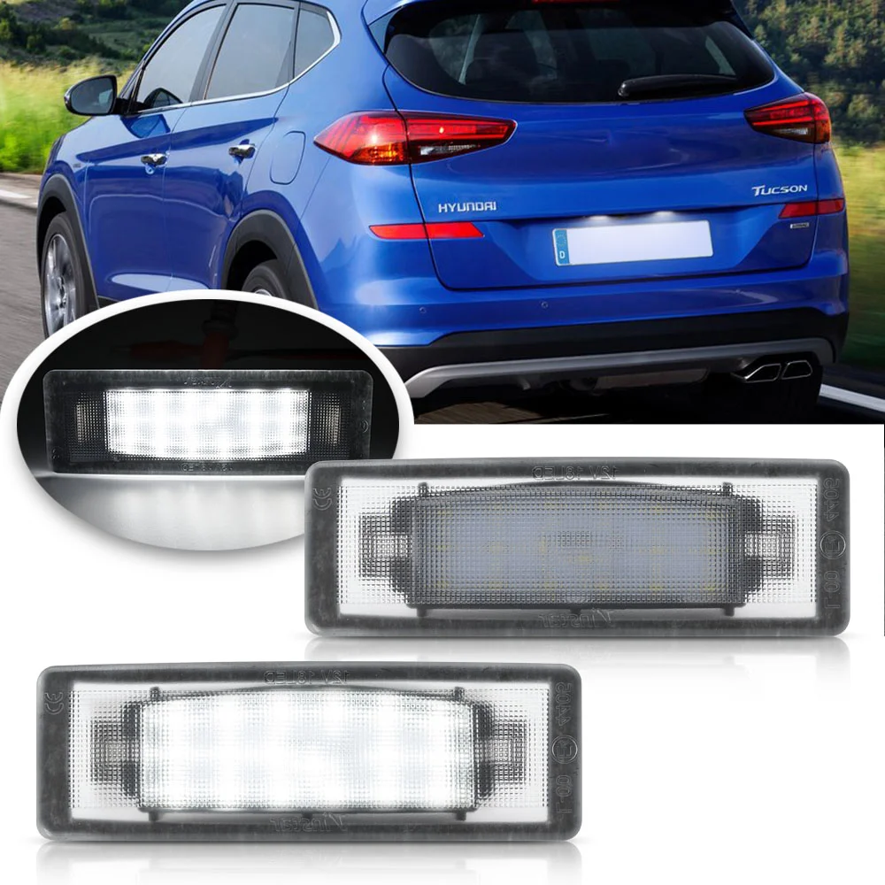 2pcs Led License Number Plate Light For Hyundai Tuscon 2019-2020 Sonata 2006-2010 Kia Sportage 2017-2022 Error Free Tail Lamp