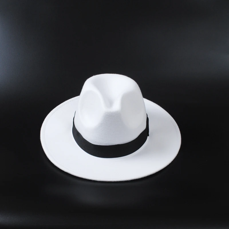 Topi Fedora's Muslim Dingin Topi Jazz Klassieke Vilten Topi Fedora Panama Casual Uch Pesta Panke Chapeau Luxe Chapeu Panama Masculino