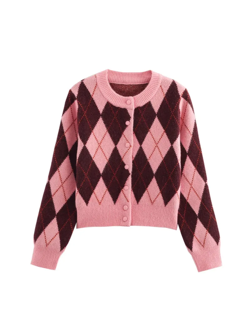 

Women Jacquard Cardigan Chic Casual Knitted Cardigans For Women Elegant Sweater Long Sleeve Knitwear Coat